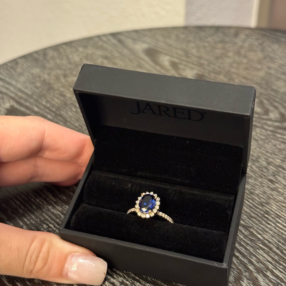 Blue Sapphire Rose Gold Women's Ring